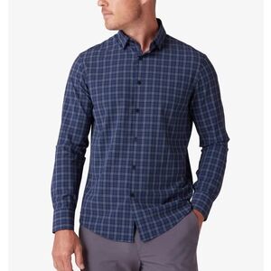 Mizzen+Main Blue Plaid Dress Shirt